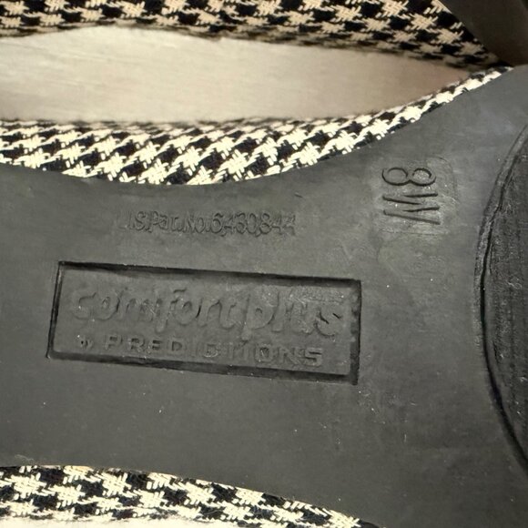 Comfort Plus Heels Size 8W Black White Houndstooth Pointed Toe Pumps - Picture 5 of 10